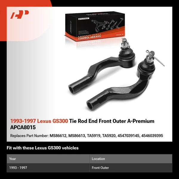 1993-1997 Lexus GS300 Tie Rod End Front Outer A-Premium APCA8015