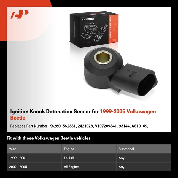Ignition Knock Detonation Sensor for 1999-2005 Volkswagen Beetle