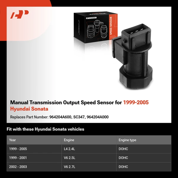 Manual Transmission Output Speed Sensor for 1999-2005 Hyundai Sonata
