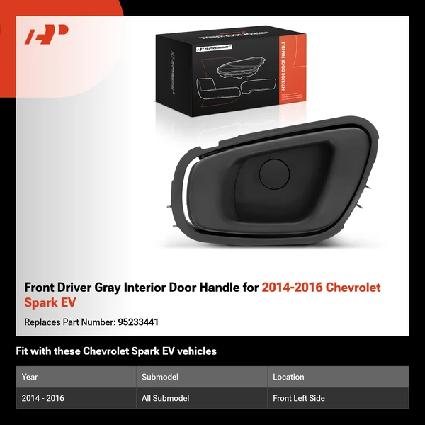 Front Driver Gray Interior Door Handle for 2014-2016 Chevrolet Spark EV