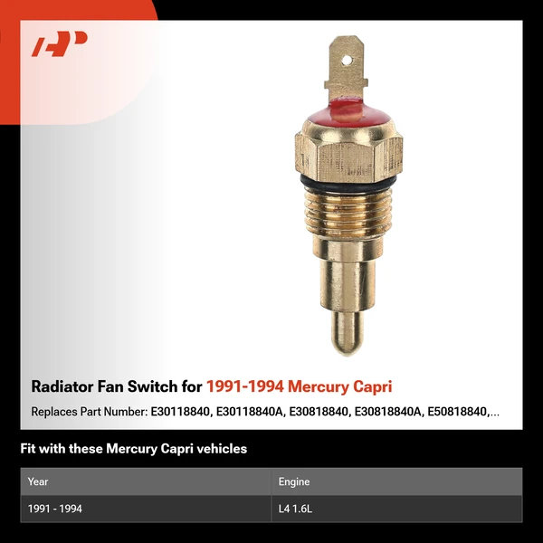 Radiator Fan Switch for 1991-1994 Mercury Capri
