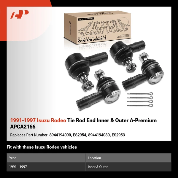 1991-1997 Isuzu Rodeo Tie Rod End Inner & Outer A-Premium APCA2166