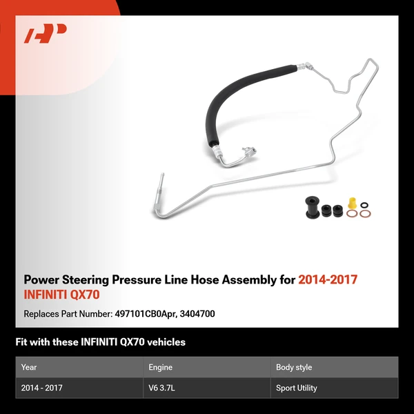 Power Steering Pressure Line Hose Assembly for 2014-2017 INFINITI QX70