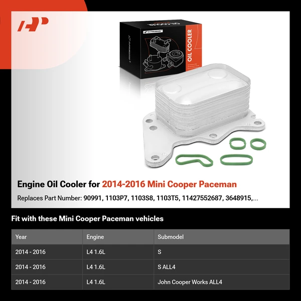Engine Oil Cooler for 2014-2016 Mini Cooper Paceman