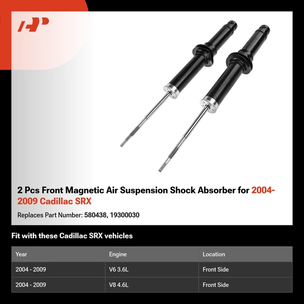 2 Pcs Front Magnetic Air Suspension Shock Absorber for 2004-2009 Cadillac SRX