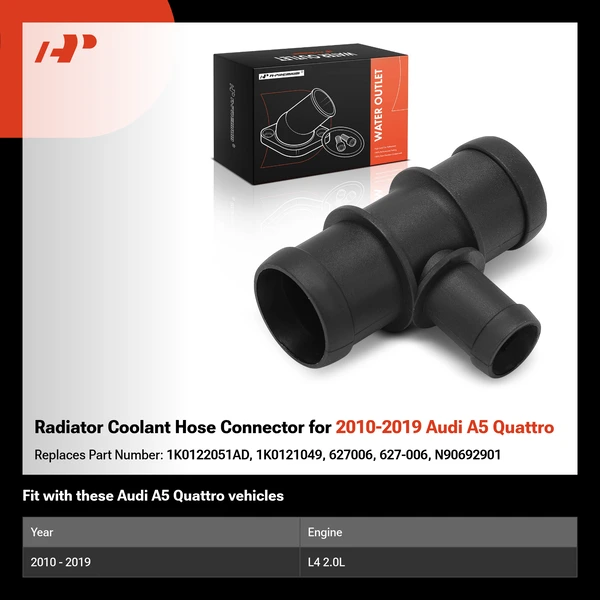 Radiator Coolant Hose Connector for 2010-2019 Audi A5 Quattro