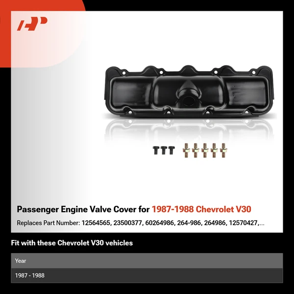 Passenger Engine Valve Cover for 1987-1988 Chevrolet V30