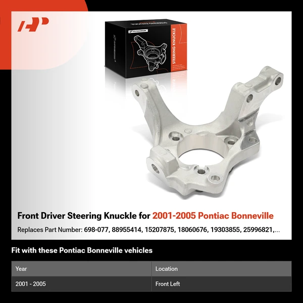 Front Driver Steering Knuckle for 2001-2005 Pontiac Bonneville