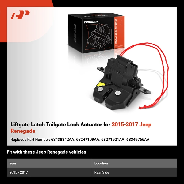 Liftgate Latch Tailgate Lock Actuator for 2015-2017 Jeep Renegade