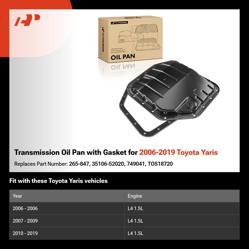 Transmission Oil Pan with Gasket for 2006-2019 Toyota Yaris
