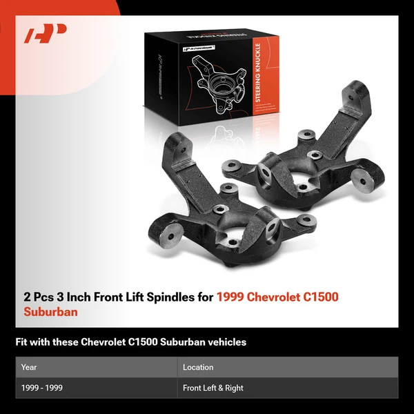 2 Pcs 3 Inch Front Lift Spindles for 1999 Chevrolet C1500 Suburban