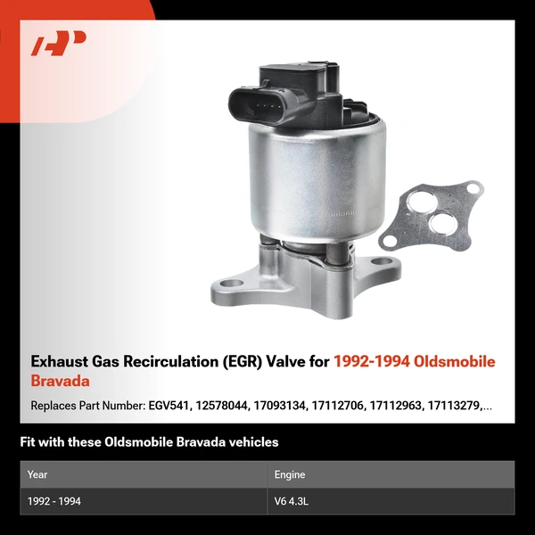 Exhaust Gas Recirculation (EGR) Valve for 1992-1994 Oldsmobile Bravada