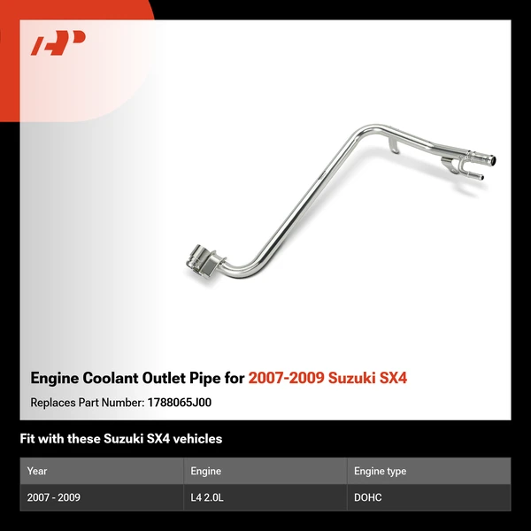 Engine Coolant Outlet Pipe for 2007-2009 Suzuki SX4