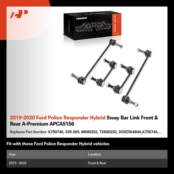 2019-2020 Ford Police Responder Hybrid Sway Bar Link Front & Rear A-Premium APCA5156