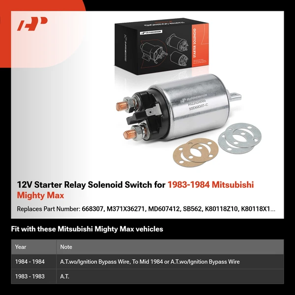 12V Starter Relay Solenoid Switch for 1983-1984 Mitsubishi Mighty Max