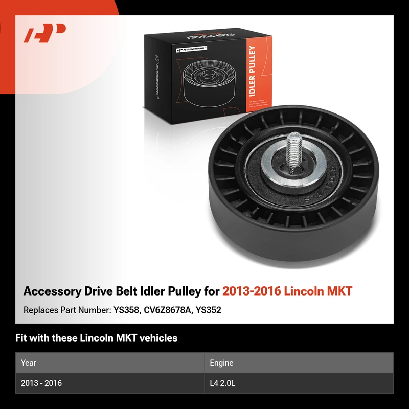 Accessory Drive Belt Idler Pulley for 2013-2016 Lincoln MKT