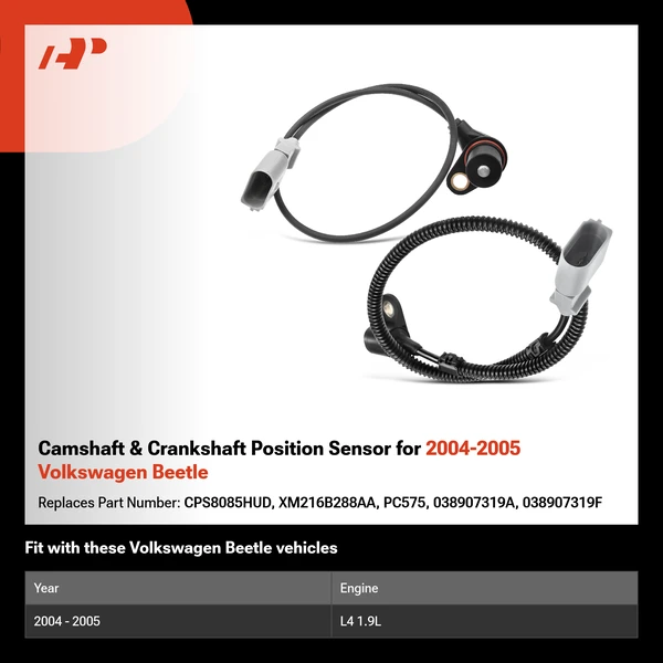Camshaft & Crankshaft Position Sensor for 2004-2005 Volkswagen Beetle