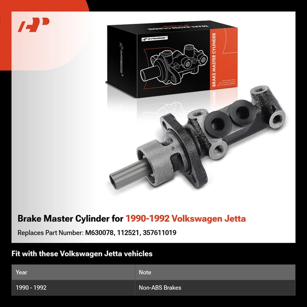 Brake Master Cylinder for 1990-1992 Volkswagen Jetta
