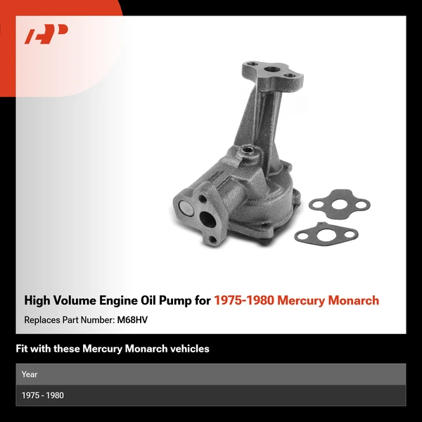High Volume Engine Oil Pump for 1975-1980 Mercury Monarch