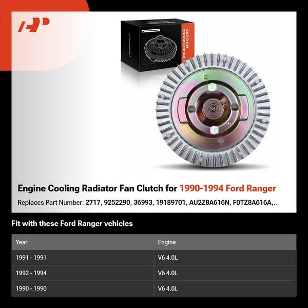 Engine Cooling Radiator Fan Clutch for 1990-1994 Ford Ranger