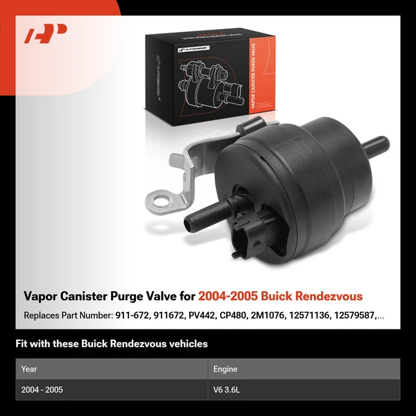 Vapor Canister Purge Valve for 2004-2005 Buick Rendezvous