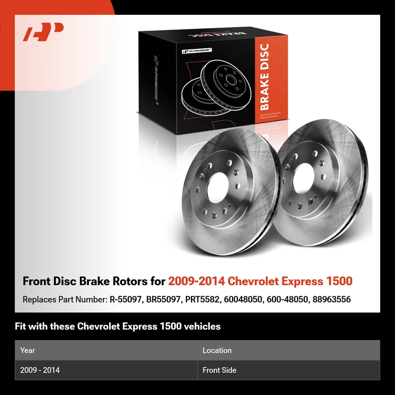 Front Disc Brake Rotors for 2009-2014 Chevrolet Express 1500