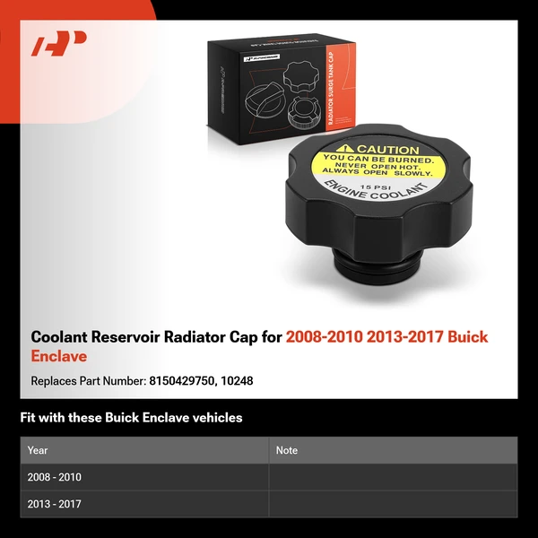 Coolant Reservoir Radiator Cap for 2008-2010 2013-2017 Buick Enclave