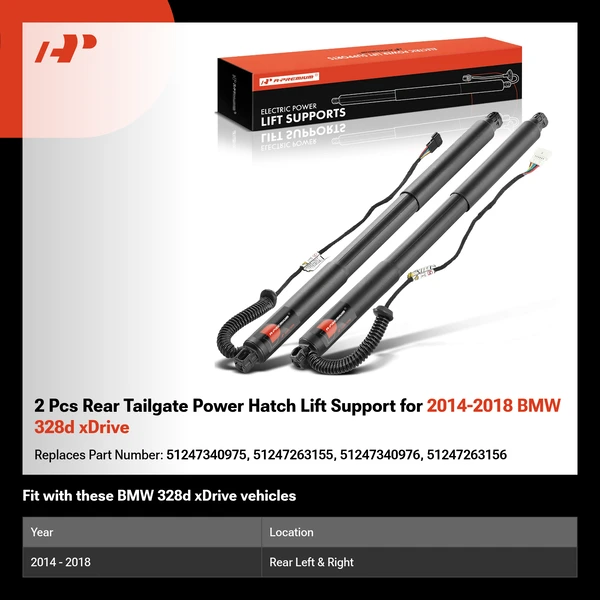 2 Pcs Rear Tailgate Power Hatch Lift Support for 2014-2018 BMW 328d xDrive