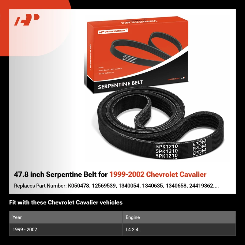 47.8 inch Serpentine Belt for 1999-2002 Chevrolet Cavalier