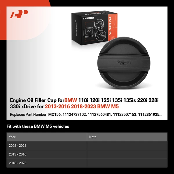 Engine Oil Filler Cap forBMW 118i 120i 125i 135i 135is 220i 228i 330i xDrive for 2013-2016 2018-2023 BMW M5