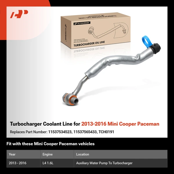 Turbocharger Coolant Line for 2013-2016 Mini Cooper Paceman