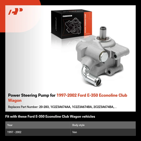 Power Steering Pump for 1997-2002 Ford E-350 Econoline Club Wagon