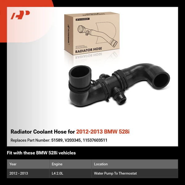 Radiator Coolant Hose for 2012-2013 BMW 528i