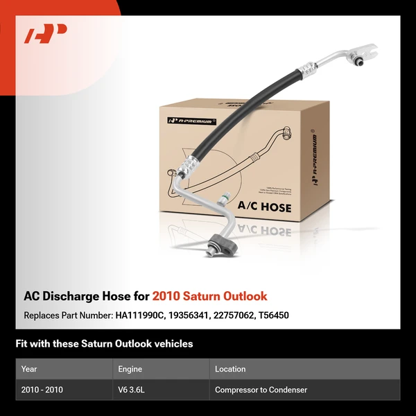 AC Discharge Hose for 2010 Saturn Outlook
