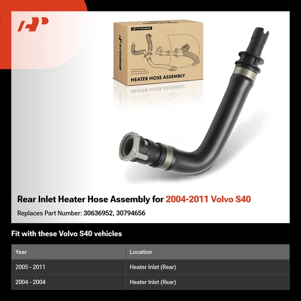 Rear Inlet Heater Hose Assembly for 2004-2011 Volvo S40