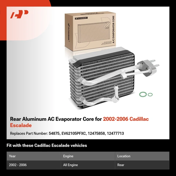 Rear Aluminum AC Evaporator Core for 2002-2006 Cadillac Escalade