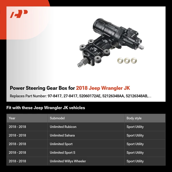 Power Steering Gear Box for 2018 Jeep Wrangler JK