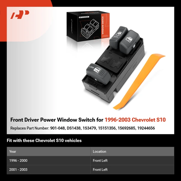 Front Driver Power Window Switch for 1996-2003 Chevrolet S10