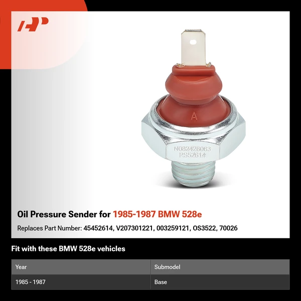 Oil Pressure Sender for 1985-1987 BMW 528e
