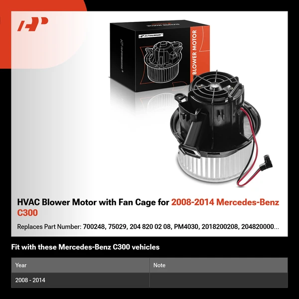 HVAC Blower Motor with Fan Cage for 2008-2014 Mercedes-Benz C300