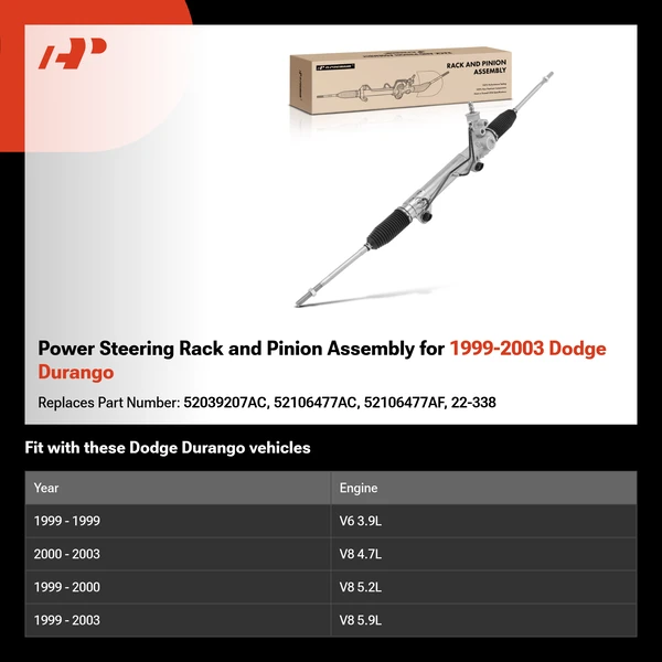 Power Steering Rack and Pinion Assembly for 1999-2003 Dodge Durango