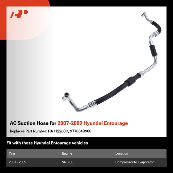 AC Suction Hose for 2007-2009 Hyundai Entourage