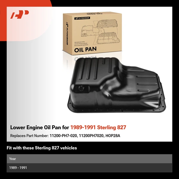 Lower Engine Oil Pan for 1989-1991 Sterling 827