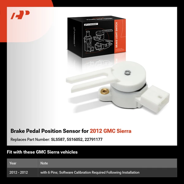 Brake Pedal Position Sensor for 2012 GMC Sierra