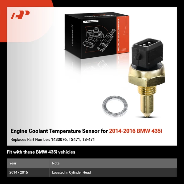 Engine Coolant Temperature Sensor for 2014-2016 BMW 435i