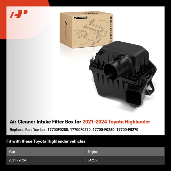 Air Cleaner Intake Filter Box for 2021-2024 Toyota Highlander