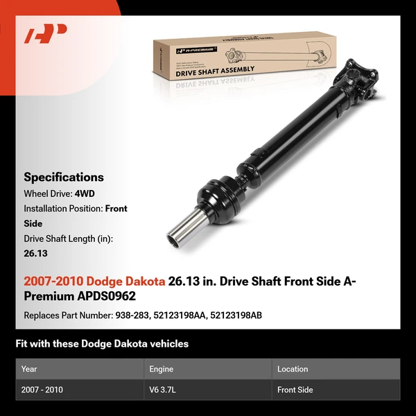 2007-2010 Dodge Dakota 26.13 in. Drive Shaft Front Side A-Premium APDS0962