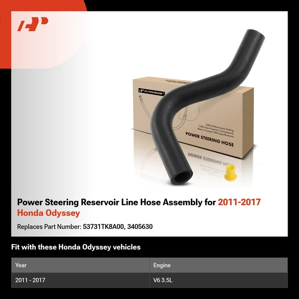 Power Steering Reservoir Line Hose Assembly for 2011-2017 Honda Odyssey