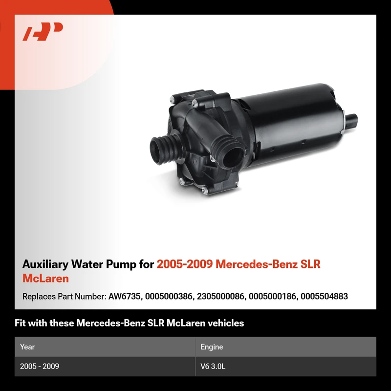 Auxiliary Water Pump for 2005-2009 Mercedes-Benz SLR McLaren