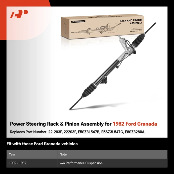 Power Steering Rack & Pinion Assembly for 1982 Ford Granada